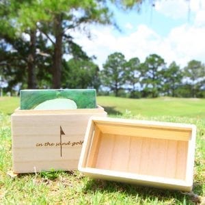 GOLF Sandstone Coaster Set in Wood Box 1