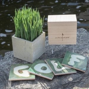 GOLF Sandstone Coaster Set in Wood Box
